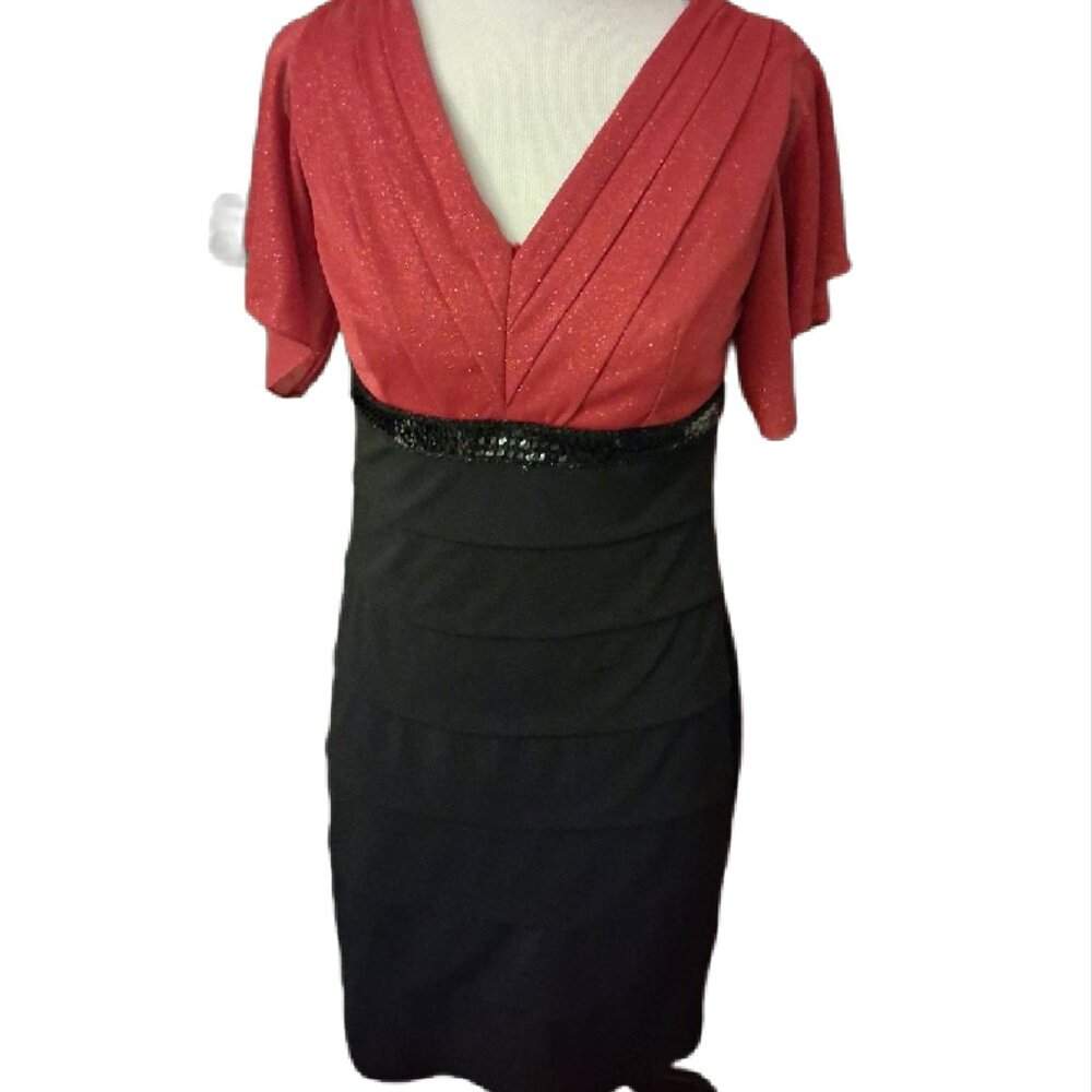 Red and Black Cocktail Dress
